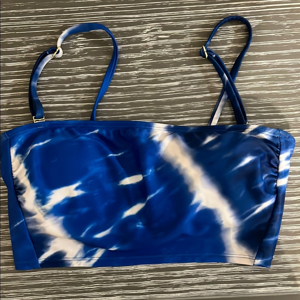 Xhilaration Blue and White Bikini Set (Top & Bottoms)